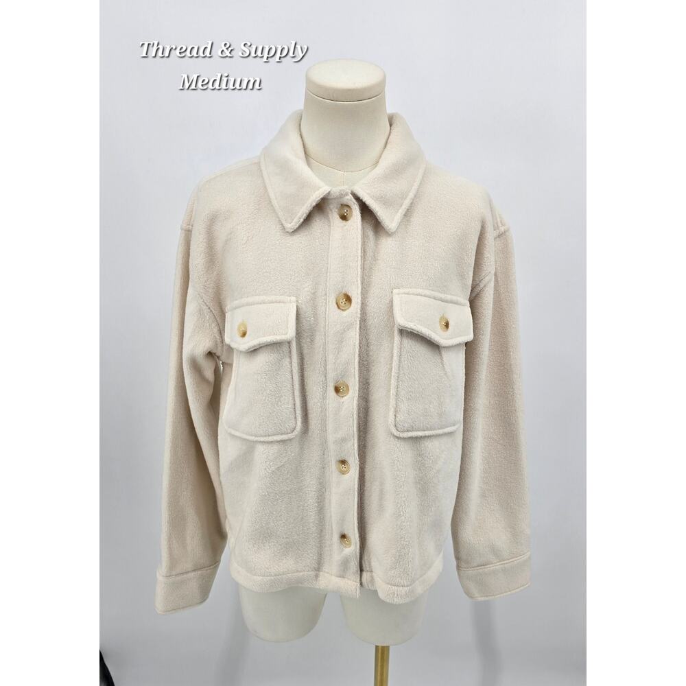 Thread & Supply Auria Shacket Medium‎ Neutral Layering Casual Minimalist